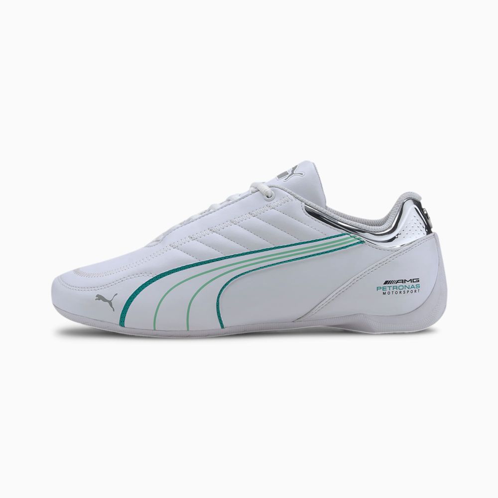 Puma Mercedes-AMG Petronas Future Kart Cat Férfi Motorsport Cipő - Fehér/Zöld ( Hungary - NHIVZ4521